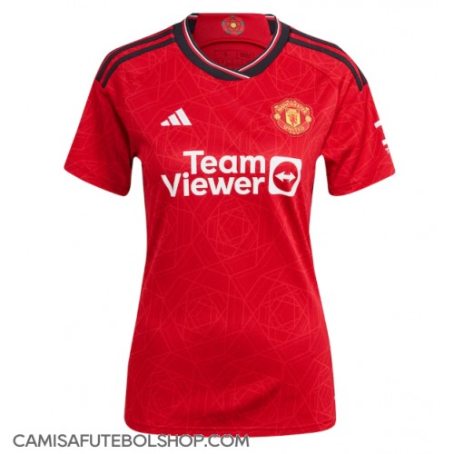 Camisa de time de futebol Manchester United Replicas 1º Equipamento Feminina 2023-24 Manga Curta